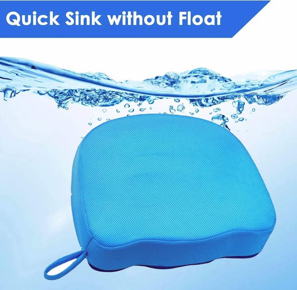 Podwyższająca Poduszka do Jacuzzi dla Dorosłych 38 x 30 x 13 cm, Siedzisko do Spa i Wanny z Oddychającą Siatką 3D, Antypoślizgowa i Obciążona Poduszka do Jacuzzi, Basenu i Wanny (niebieski kształt)
