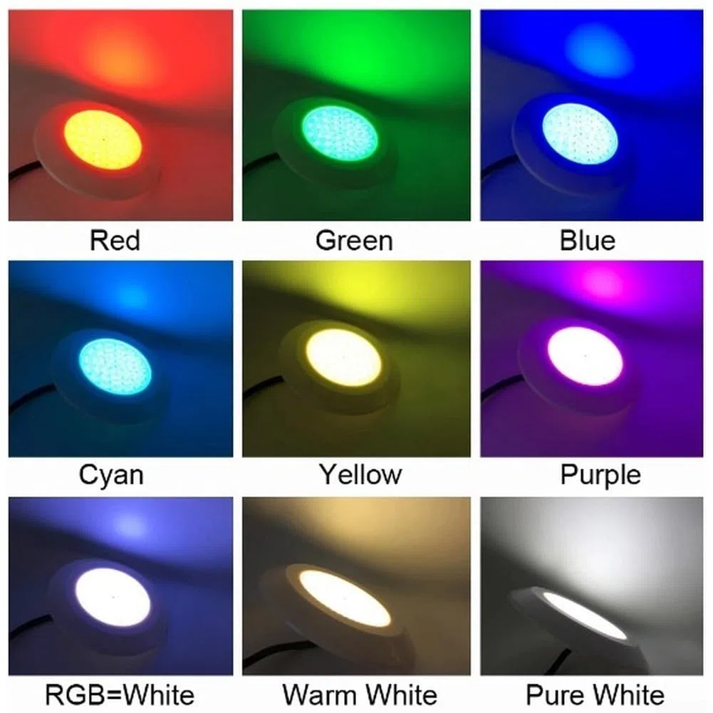 RGB LED oświetlenie basenowe 12 W DC 12 V IP68 wodoodporna lampa podwodna do wanny spa, wanny do masażu, stawu pływackiego z zestawem zdalnego sterowania (z kontrolerem)